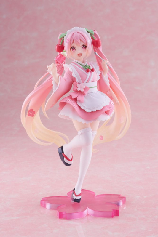Hatsune Miku PVC Statue Newley Written Sakura Miku Japanese Cafe Ver. Reissue 18 cm 6