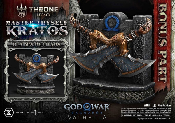 Throne Legacy God of War Series Statue 1/3 Ragnarok Master Thyself Kratos Bonus Version 67 cm 2