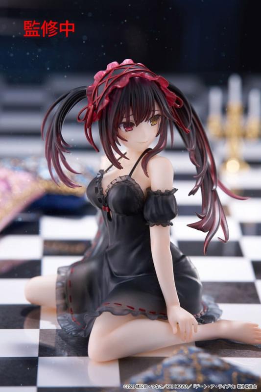 Date A Live V PVC Statue Desktop Cute Figure Kurumi Tokisaki Nightwear Ver. 13 cm