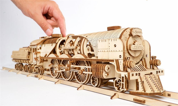Ugears 3D Wooden Puzzle V-Express Steam Train with Tender 14
