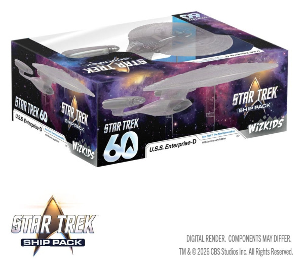 Star Trek Ship Pack Boxed prepainted Miniatures U.S.S. Enterprise - 60th Anniversary Edition 22 cm 1