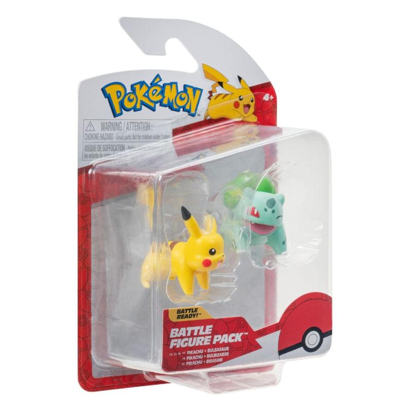 Pokémon Battle Figure First Partner Set Figure 2-Pack Bulbasaur #2, Pikachu #1