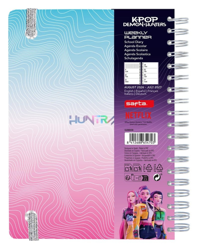 KPop Demon Hunters School Diary weekly planner 2026/2027 A5 1