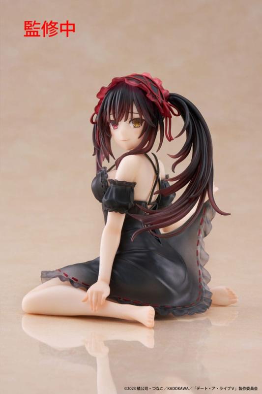 Date A Live V PVC Statue Desktop Cute Figure Kurumi Tokisaki Nightwear Ver. 13 cm