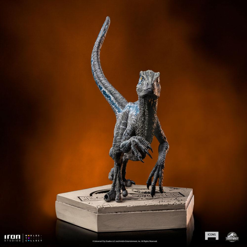 Jurassic World Icons Statue Velociraptor Blue 9 cm 7