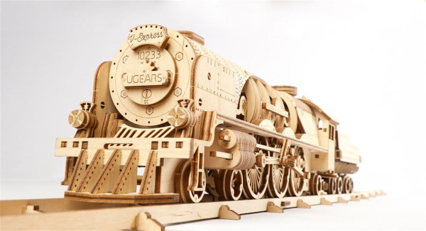 Ugears 3D Wooden Puzzle V-Express Steam Train with Tender 11