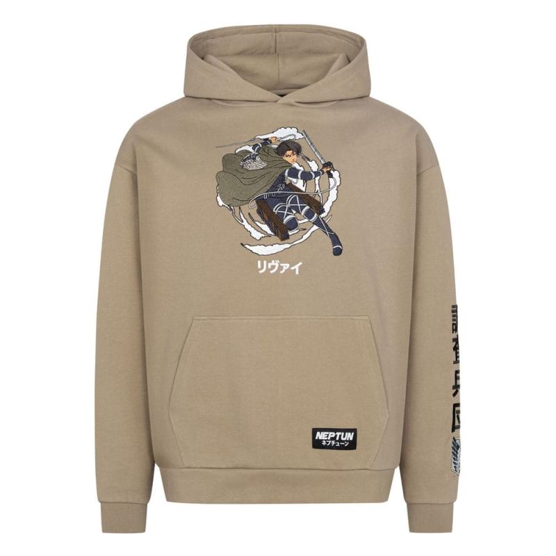 Attack on Titan Hooded Sweater Graphic Khaki