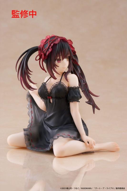 Date A Live V PVC Statue Desktop Cute Figure Kurumi Tokisaki Nightwear Ver. 13 cm