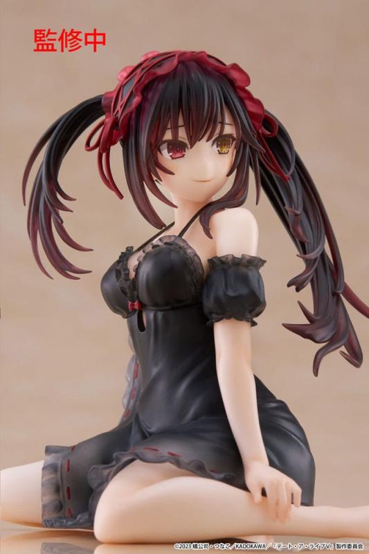 Date A Live V PVC Statue Desktop Cute Figure Kurumi Tokisaki Nightwear Ver. 13 cm