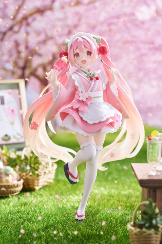 Hatsune Miku PVC Statue Newley Written Sakura Miku Japanese Cafe Ver. Reissue 18 cm 10