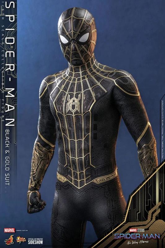 Spider-Man: No Way Home Movie Masterpiece Action Figure 1/6 Spider-Man (Black & Gold Suit) 30 cm