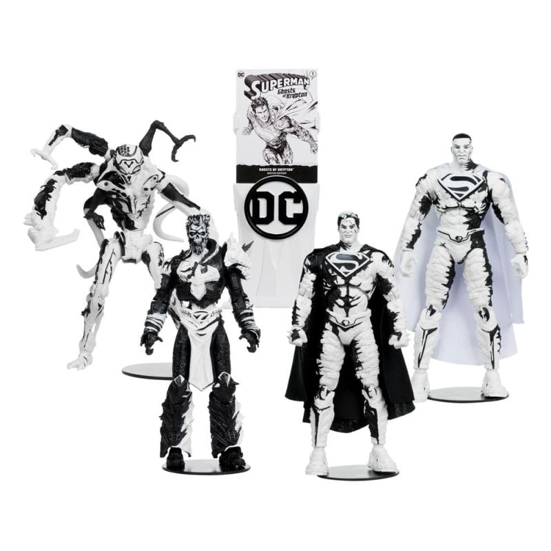 DC Direct Page Punchers Action Figures & Comic Book Pack of 4 Superman Series (Sketch Edition) (Gold