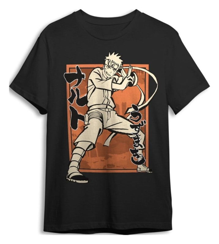 Naruto Shippuden T-Shirt Pose Black Size M 1