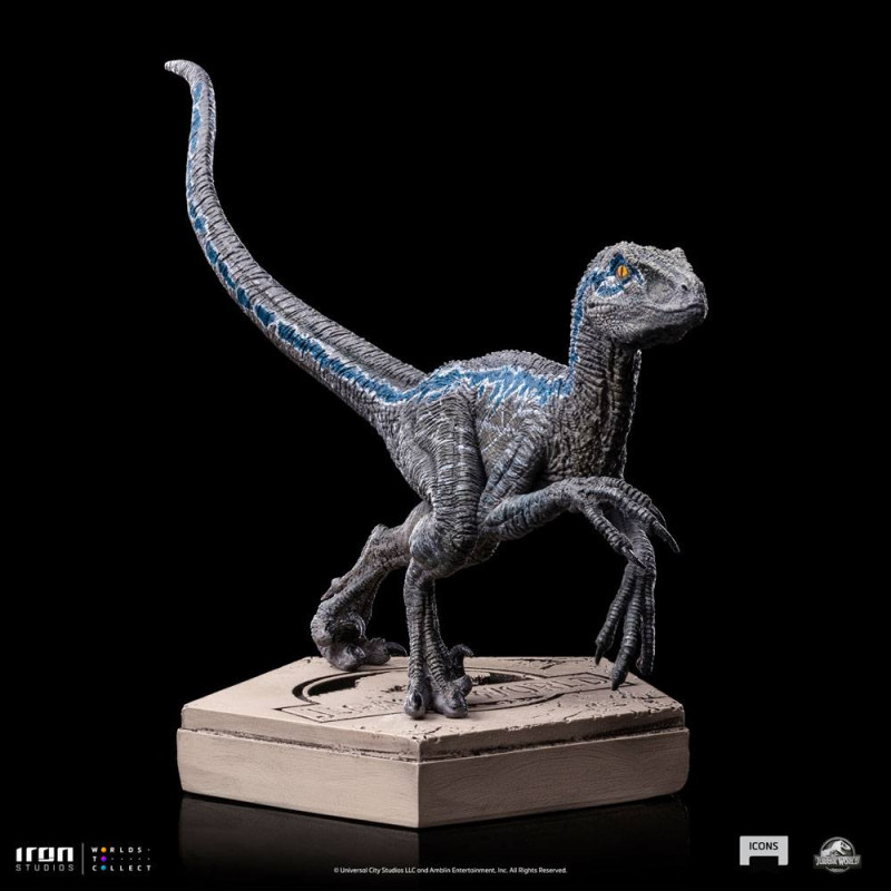 Jurassic World Icons Statue Velociraptor Blue 9 cm 6
