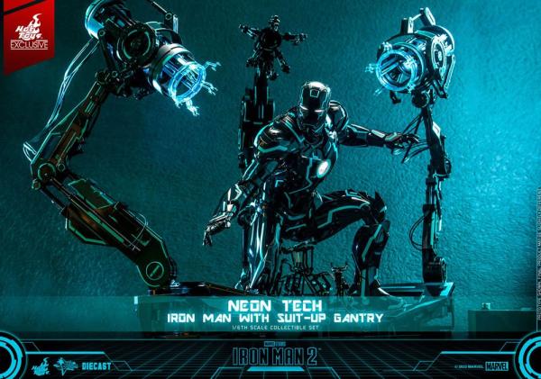 Iron Man 2 Action Figure 1/6 Neon Tech Iron Man with Suit-Up Gantry 32 cm