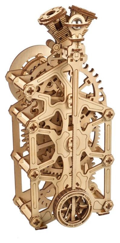 Ugears 3D Wooden Puzzle Engine Clock 10