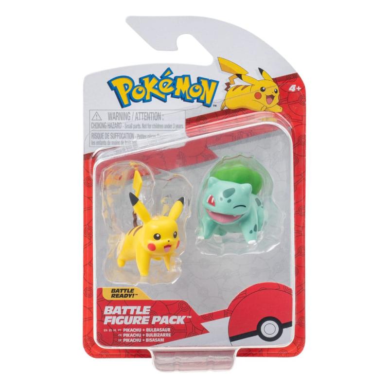 Pokémon Battle Figure First Partner Set Figure 2-Pack Bulbasaur #2, Pikachu #1