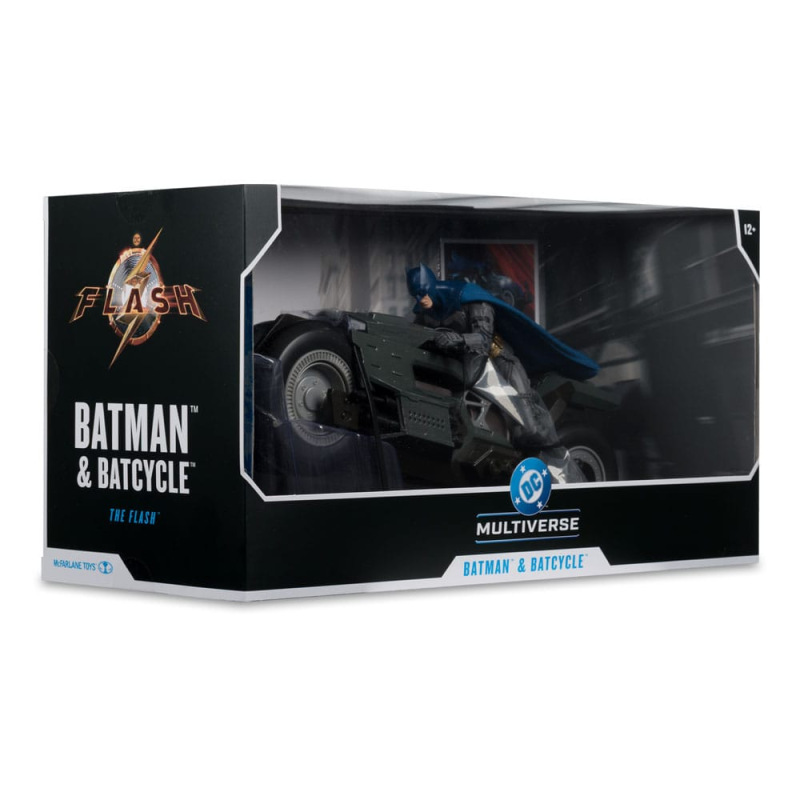 The Flash DC Multiverse Vehicle Batcycle with Batman 6