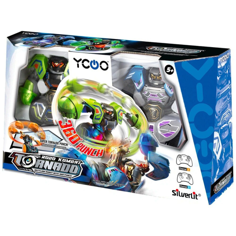Silverlit Robo Kombat Tornado Remote-Controlled Robots 2er - Set Green/Blue 2