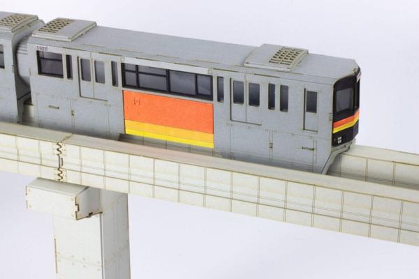 Original Character Series 1000 1/150 Paper Model Kit Tama Intercity Monorail (2 cars) 24 cm