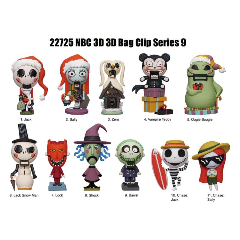 Nightmare Before Christmas 3D PVC Bag Clips Glow in the Dark Series 9 Display (24) 2