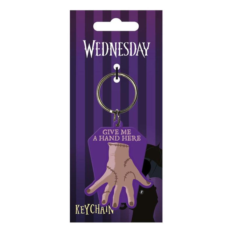 Wednesday Rubber Keychain Give Me A Hand