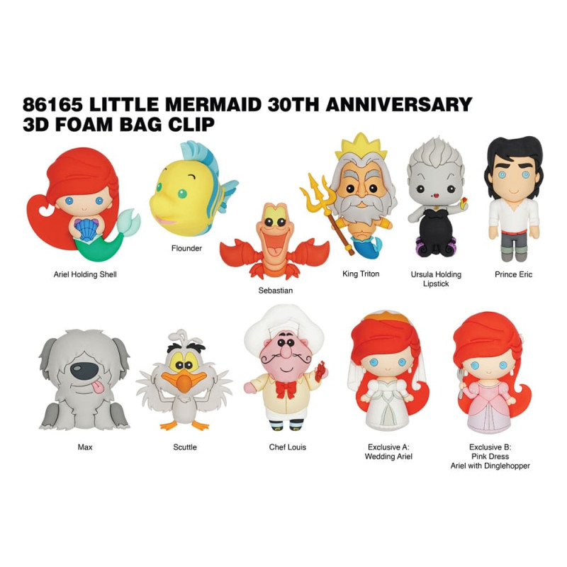 The Little Mermaid 3D PVC Bag Clips Series 1 Display (24)