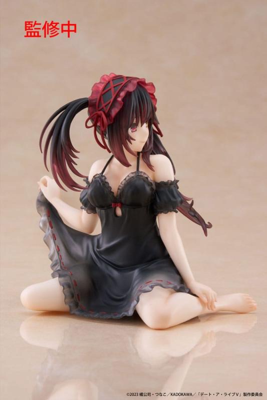 Date A Live V PVC Statue Desktop Cute Figure Kurumi Tokisaki Nightwear Ver. 13 cm