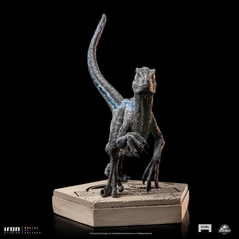 Jurassic World Icons Statue Velociraptor Blue 9 cm 2