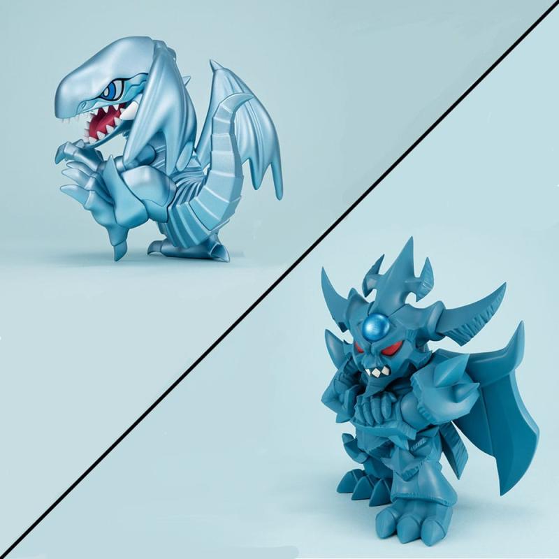 Yu-Gi-Oh! Duel Monsters Megatoon PVC Statue Blue Eyes White Dragon & Obelisk the Tormentor (with gif