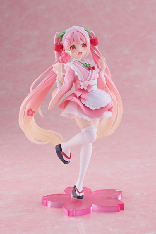 Hatsune Miku PVC Statue Newley Written Sakura Miku Japanese Cafe Ver. Reissue 18 cm 5