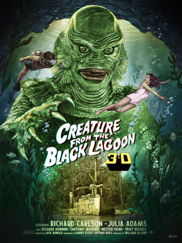 The Creature from the Black Lagoon Art Print Creature from the Black Lagoon (3D Variant) by Ruiz Bur