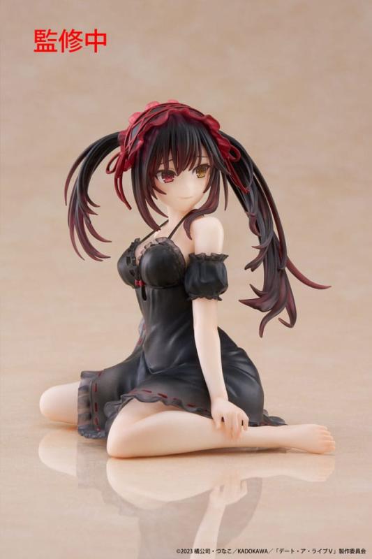 Date A Live V PVC Statue Desktop Cute Figure Kurumi Tokisaki Nightwear Ver. 13 cm