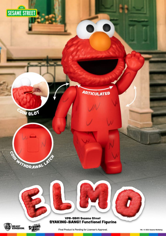 Sesame Street Syaing Bang Vinyl Piggy Bank Elmo 47 cm 5