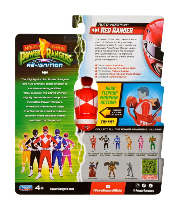 Mighty Morphin Power Rangers Action Figure Auto-Morphin Red Ranger 12 cm 3