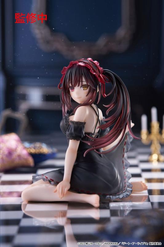 Date A Live V PVC Statue Desktop Cute Figure Kurumi Tokisaki Nightwear Ver. 13 cm