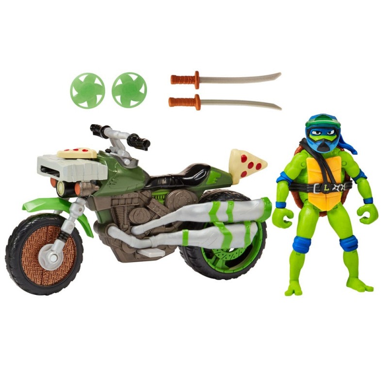 Teenage Mutant Ninja Turtles: Mutant Mayhem Drive N Kick Action Figure Leonardo & Motorcycle 11 cm 4