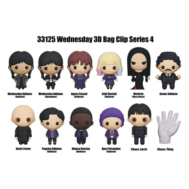 Wednesday 3D Foam Bag Clips Series 4 Display (24) 2