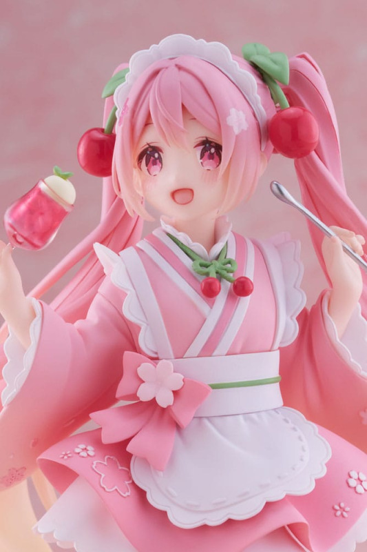 Hatsune Miku PVC Statue Newley Written Sakura Miku Japanese Cafe Ver. Reissue 18 cm 7