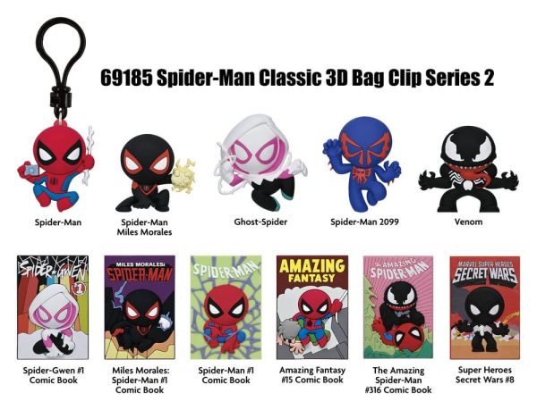 Spider-Man Classic 3D PVC Bag Clips Series 2 Display (24) 1