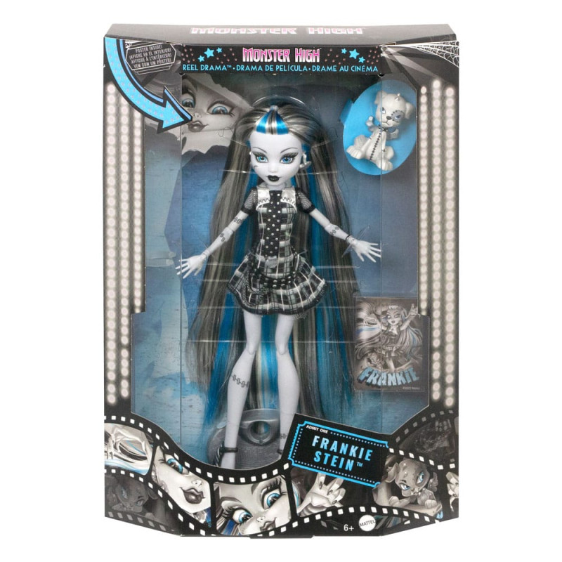 Monster High Reel Drama Doll Frankie Stein in Black And White 1