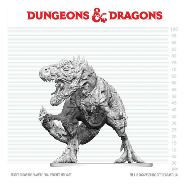 Dungeons & Dragons Nolzur's Marvelous Miniatures Unpainted Miniature Tyrannosaurus Zombie 20 cm 2