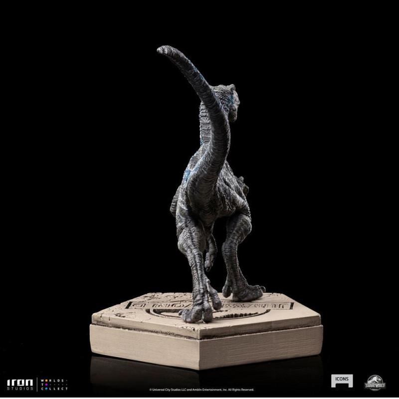 Jurassic World Icons Statue Velociraptor Blue 9 cm 4