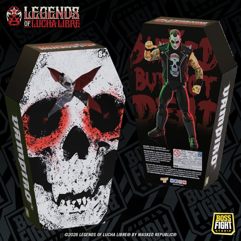 Legends of Lucha Libre Fanaticos Action Figure Vampiro Coffin Box Resurrected 15 cm 9