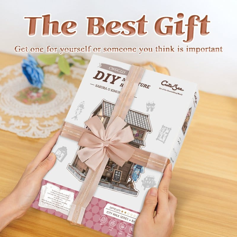 Miniature House Model Kit Sakura O Kimono Shop 19 x 14 cm 10