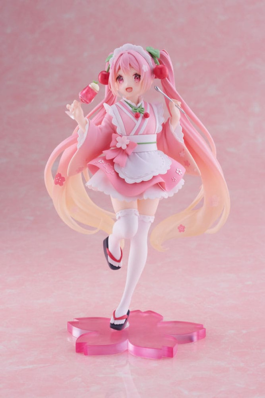 Hatsune Miku PVC Statue Newley Written Sakura Miku Japanese Cafe Ver. Reissue 18 cm 1