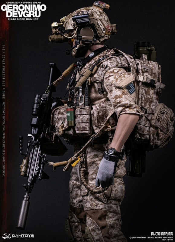 Modern Military Action Figure 1/6 Geronimo Devgru - MK46 MOD1 Gunner (Operation Neptune Spear) 30 cm 9