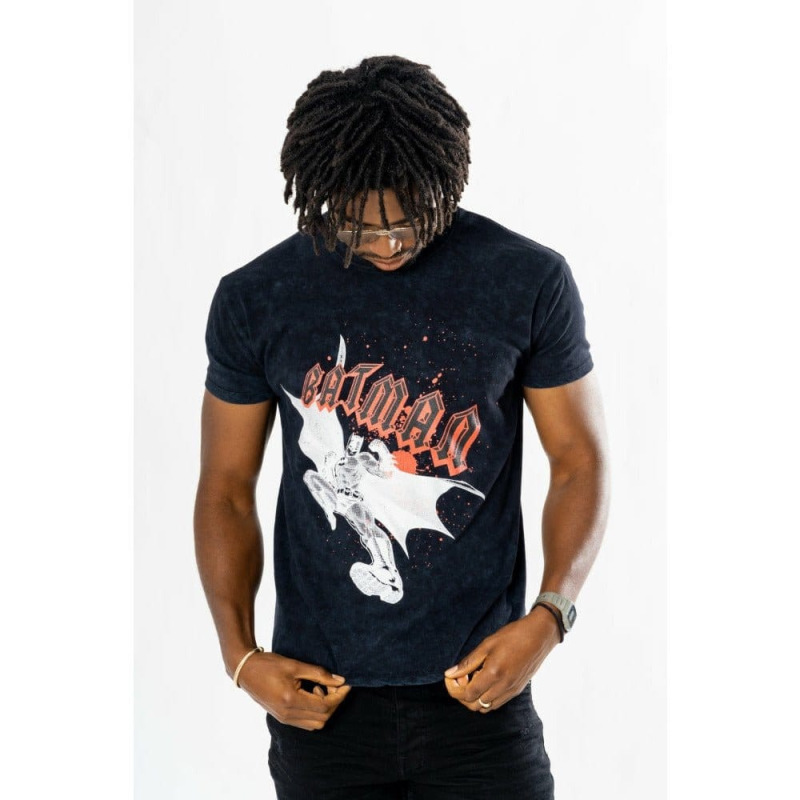 Batman T-Shirt Rock Acid Wash Size L 1