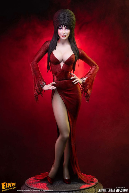 Elvira: Mistress of the Dark Maquette 1/4 Elvira (Red Glitter Dress) 48 cm 1