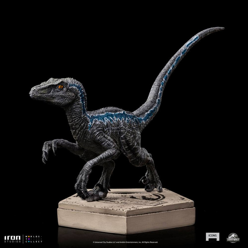 Jurassic World Icons Statue Velociraptor Blue 9 cm 1